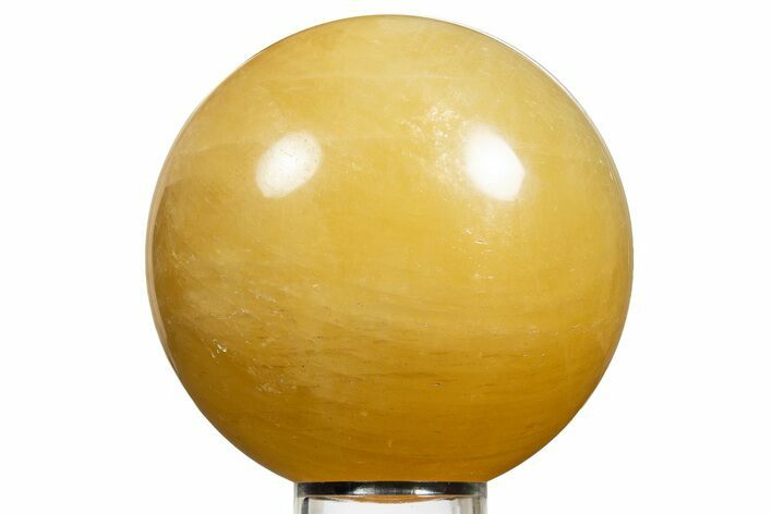 Polished Honey Calcite Sphere - China #322994
